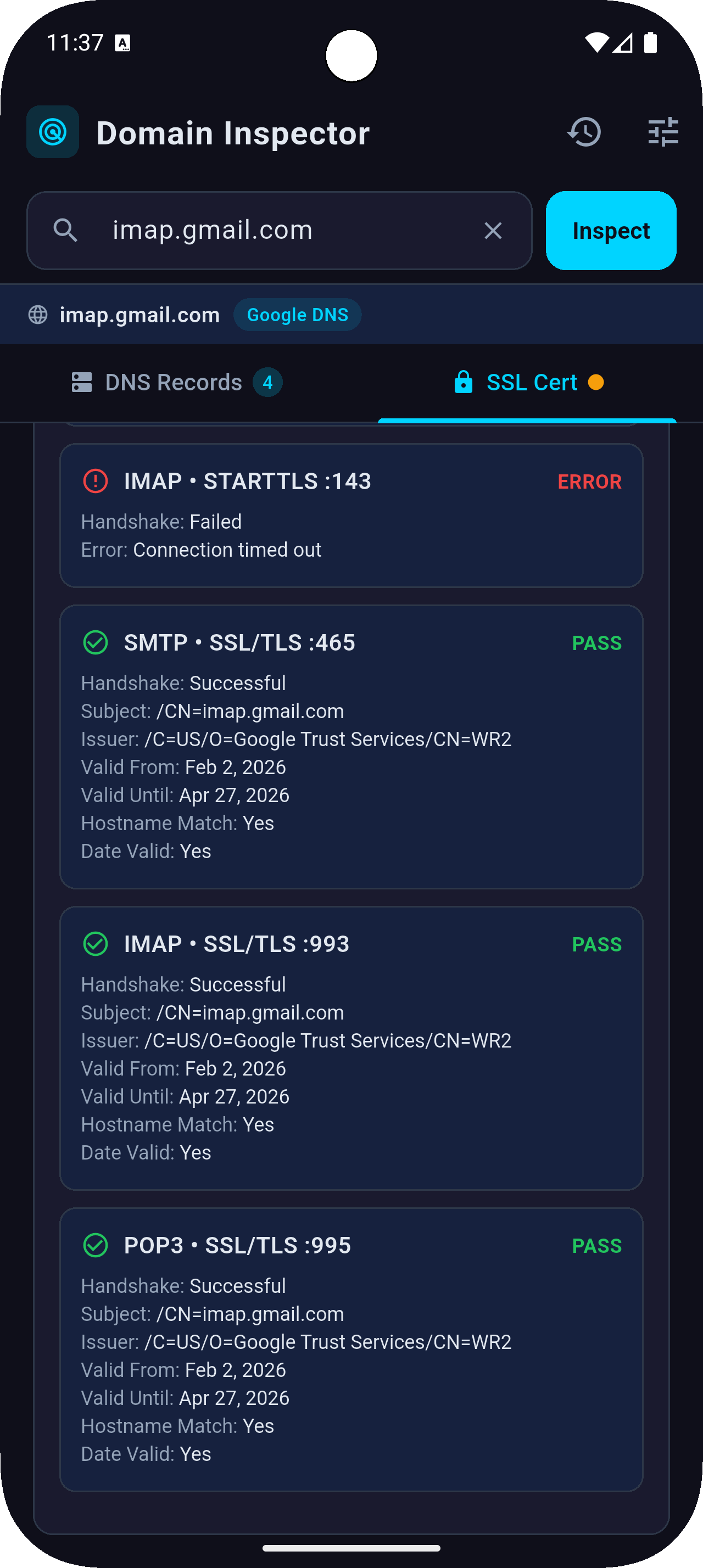 Mail and port inspector checks